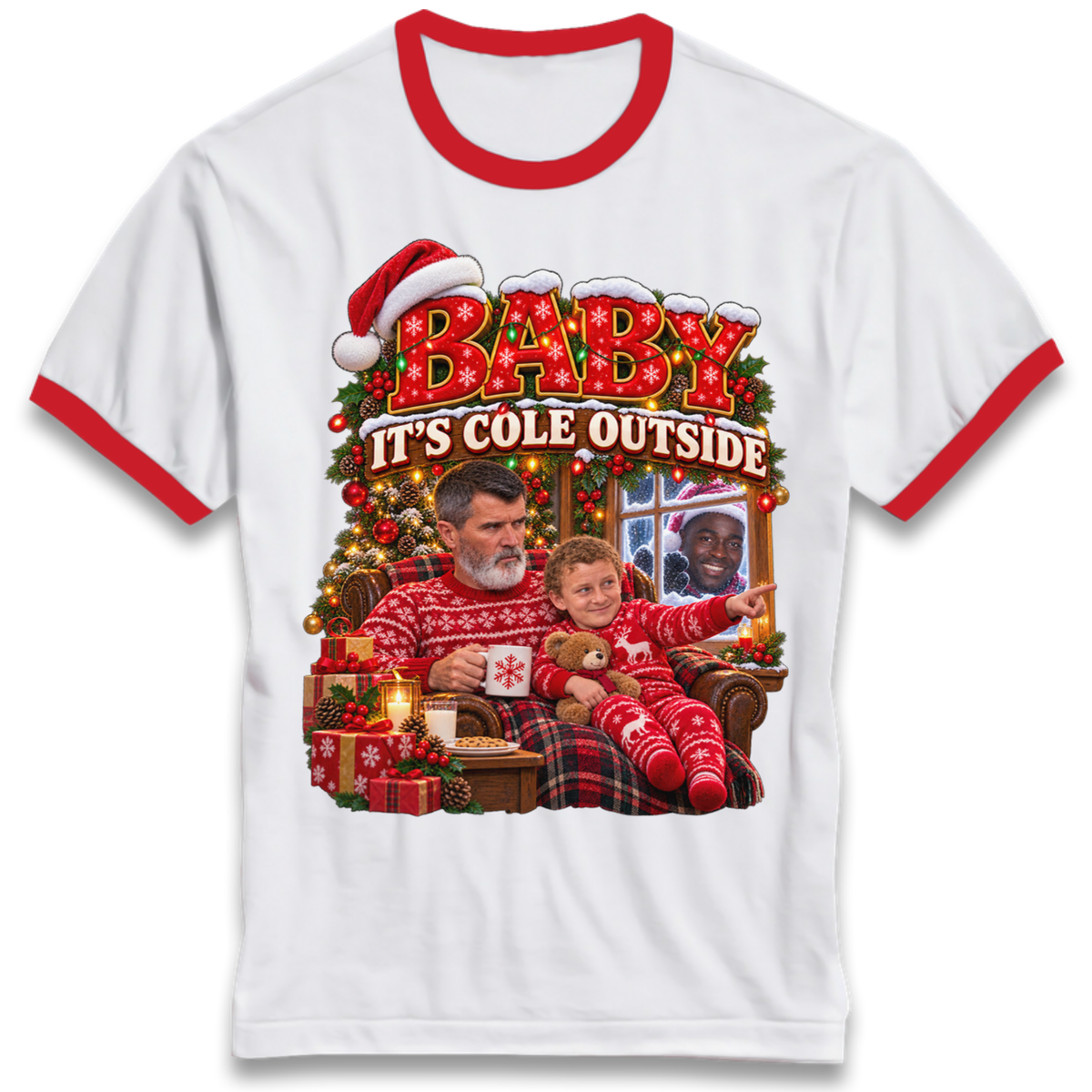 Roy Keane Man Utd Christmas Ringer T-Shirt