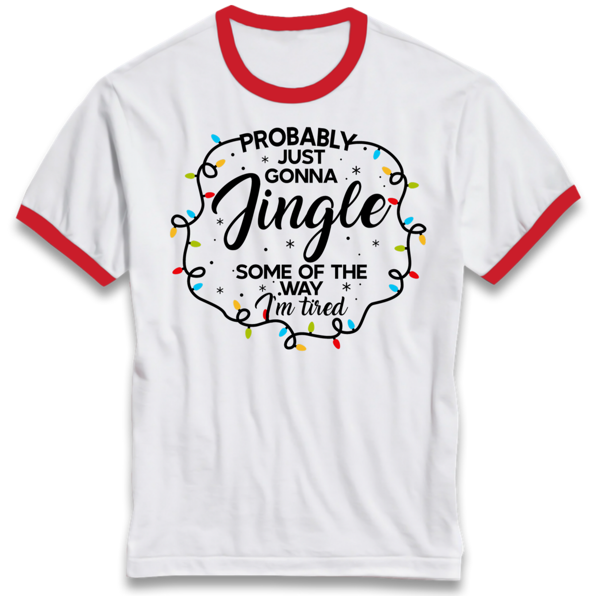 Lazy Festive Outfit Ringer T-Shirt