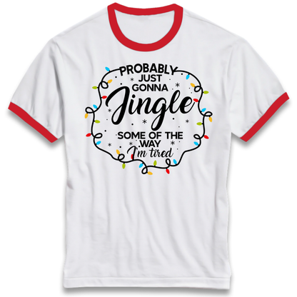 Lazy Festive Outfit Ringer T-Shirt