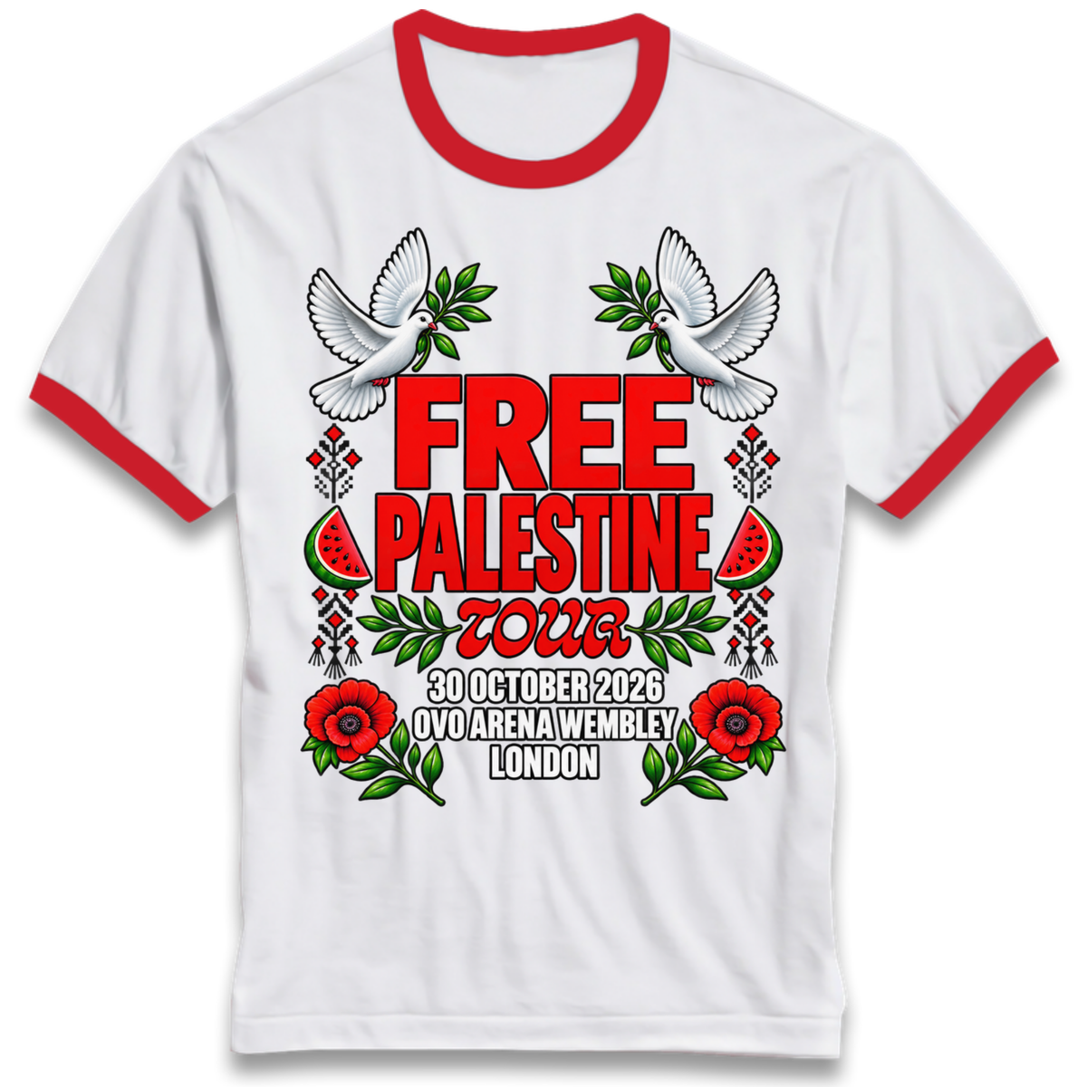 Macklemore and Friends Free Palestine Tour London 2026 Ringer T-Shirt