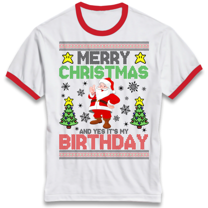 Santa birthday design Ringer T-Shirt