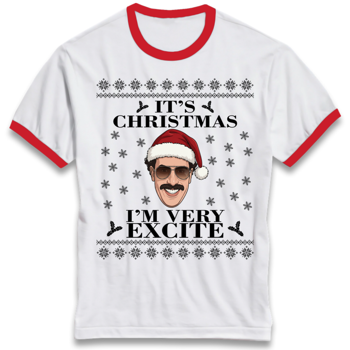 I Very Excite Christmas Ringer T-Shirt