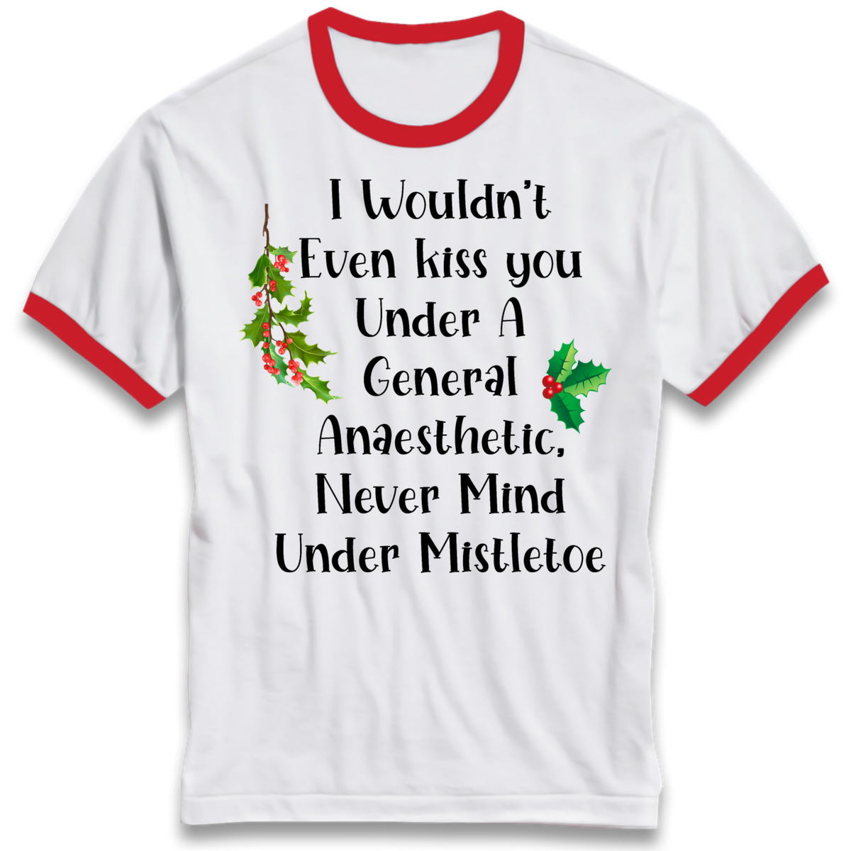 Cheeky Festive Slogan Ringer T-Shirt