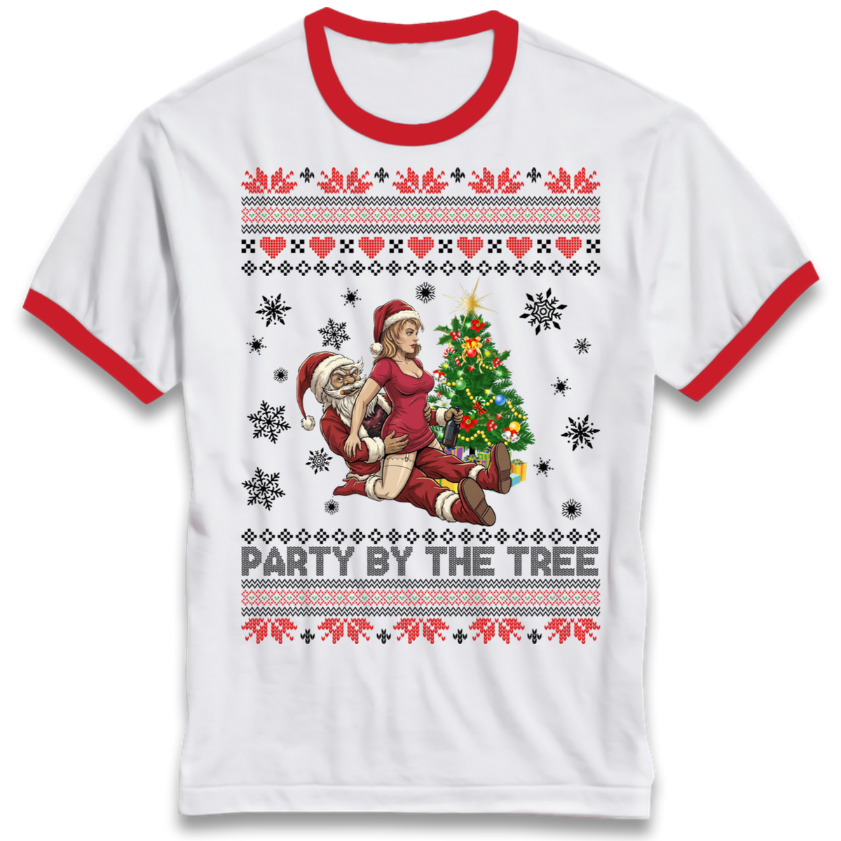 Tree Party Design Ringer T-Shirt