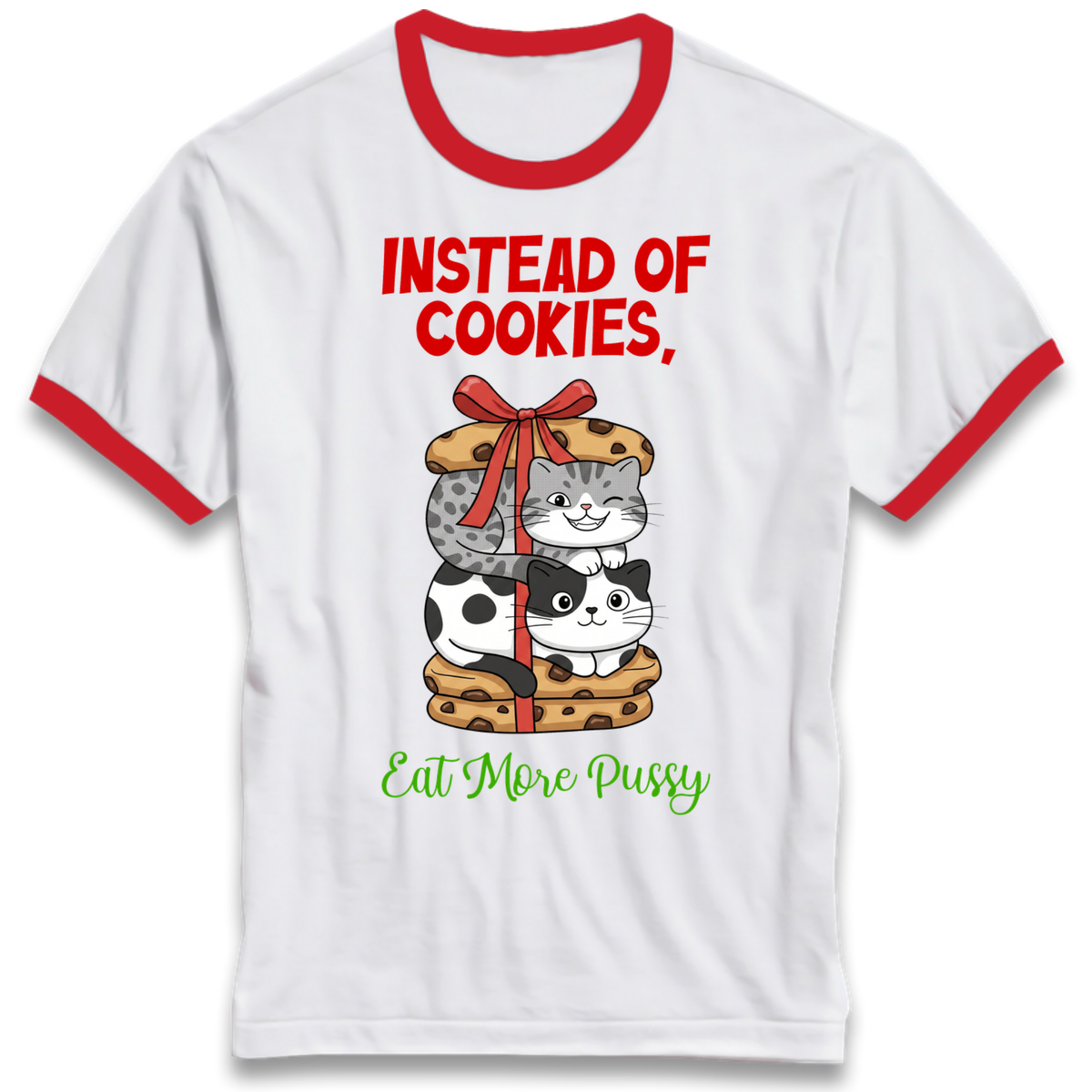 Cheeky Cat Slogan Ringer T-Shirt