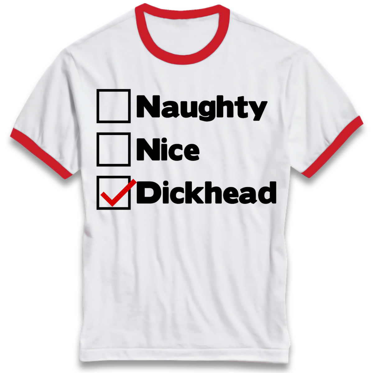 Naughty List Slogan Ringer T-Shirt