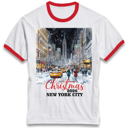 New York Winter Gift Ringer T-Shirt