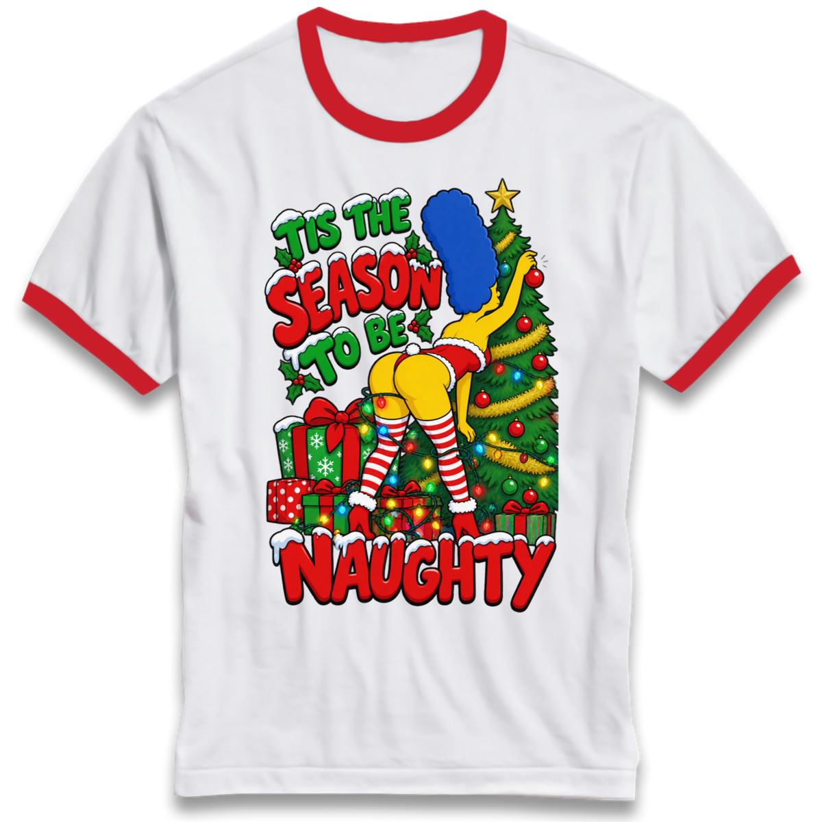 Simpsons Christmas Ringer T-Shirt