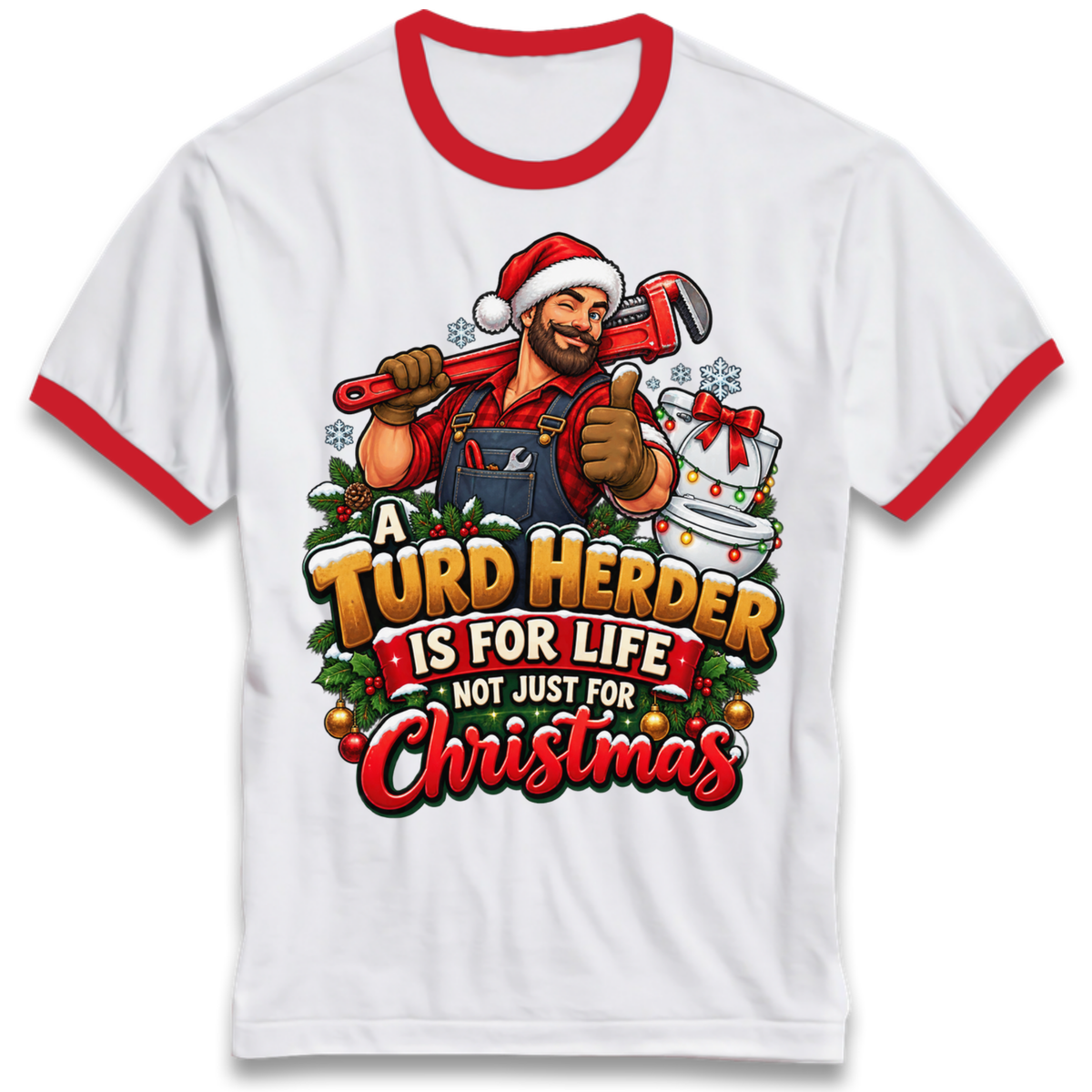 Plumbing Christmas Ringer T-Shirt