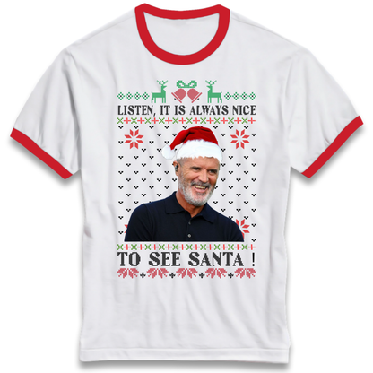 Roy Keane Christmas Ringer T-Shirt