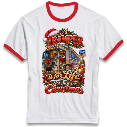 Trucker Christmas Ringer T-Shirt