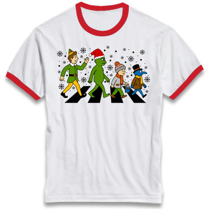 Abbey Road Walk Christmas jumper Ringer T-Shirt