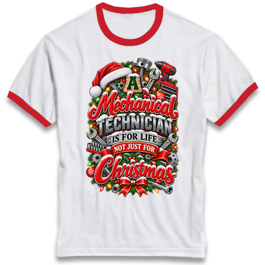 Mechanical Technician Christmas Ringer T-Shirt