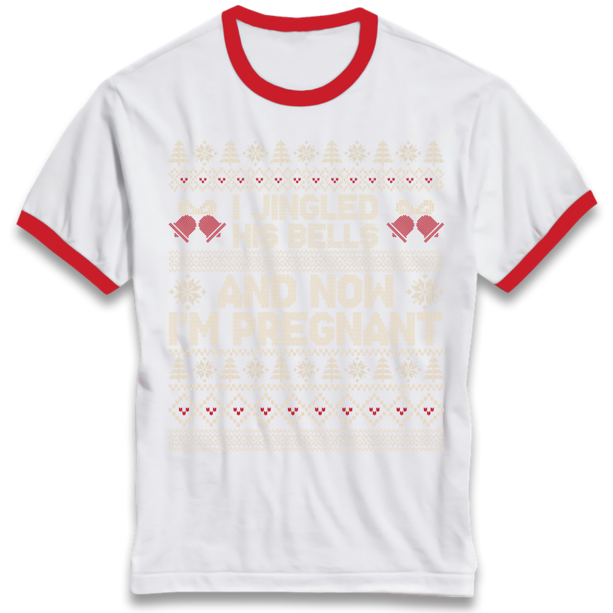 Pregnant At Christmas Ringer T-Shirt