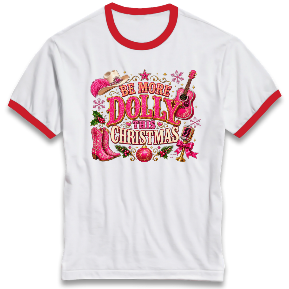 Dolly Parton Christmas Ringer T-Shirt