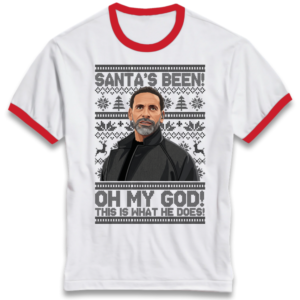 Steve Rio Ferdinand Christmas Ringer T-Shirt