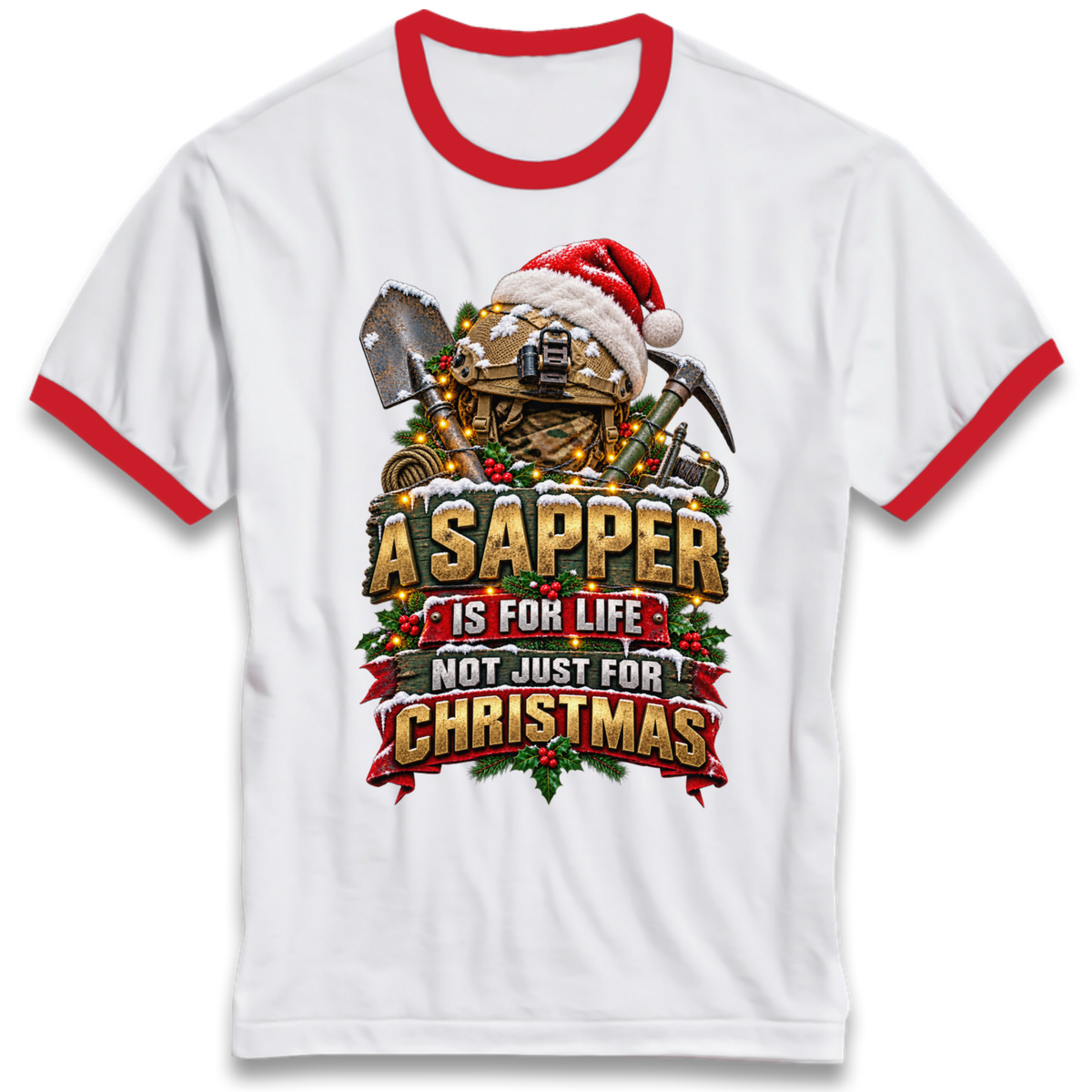 Royal Engineers Sappers Christmas Ringer T-Shirt