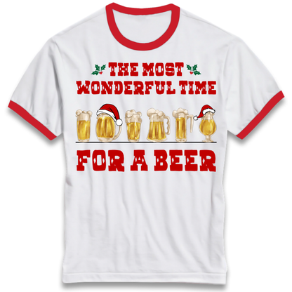 Festive Pint Graphic Ringer T-Shirt