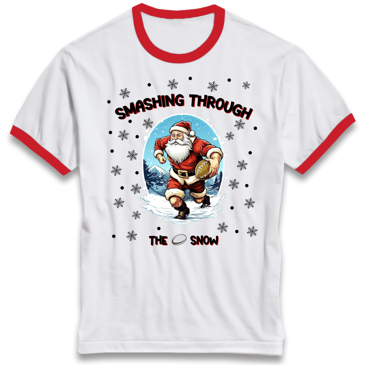 Rugby Santa Clothing Ringer T-Shirt
