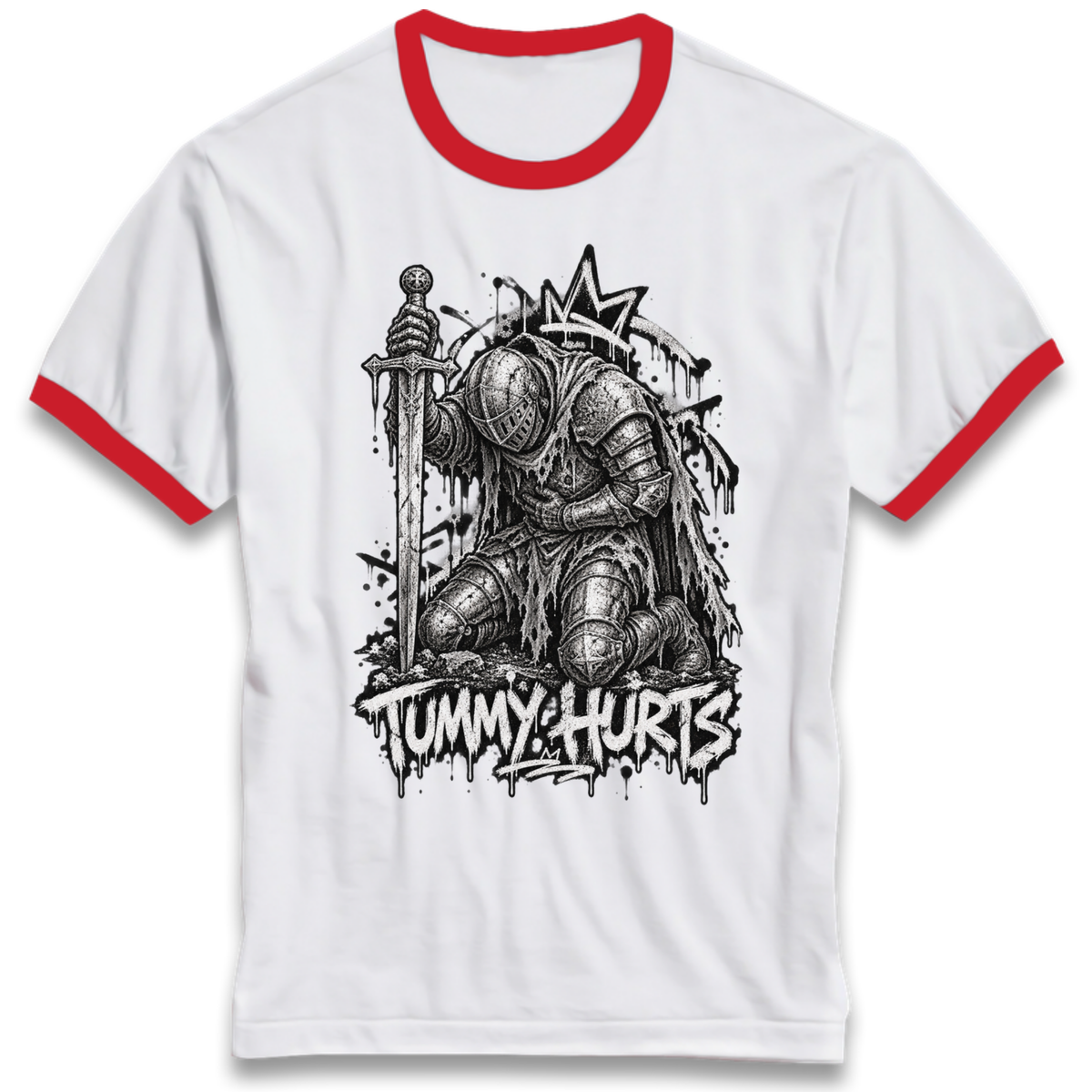 Tummy Hurts Knight Ringer T-Shirt