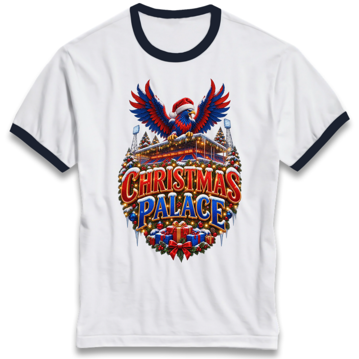 Crystal Palace Football Christmas Ringer T-Shirt