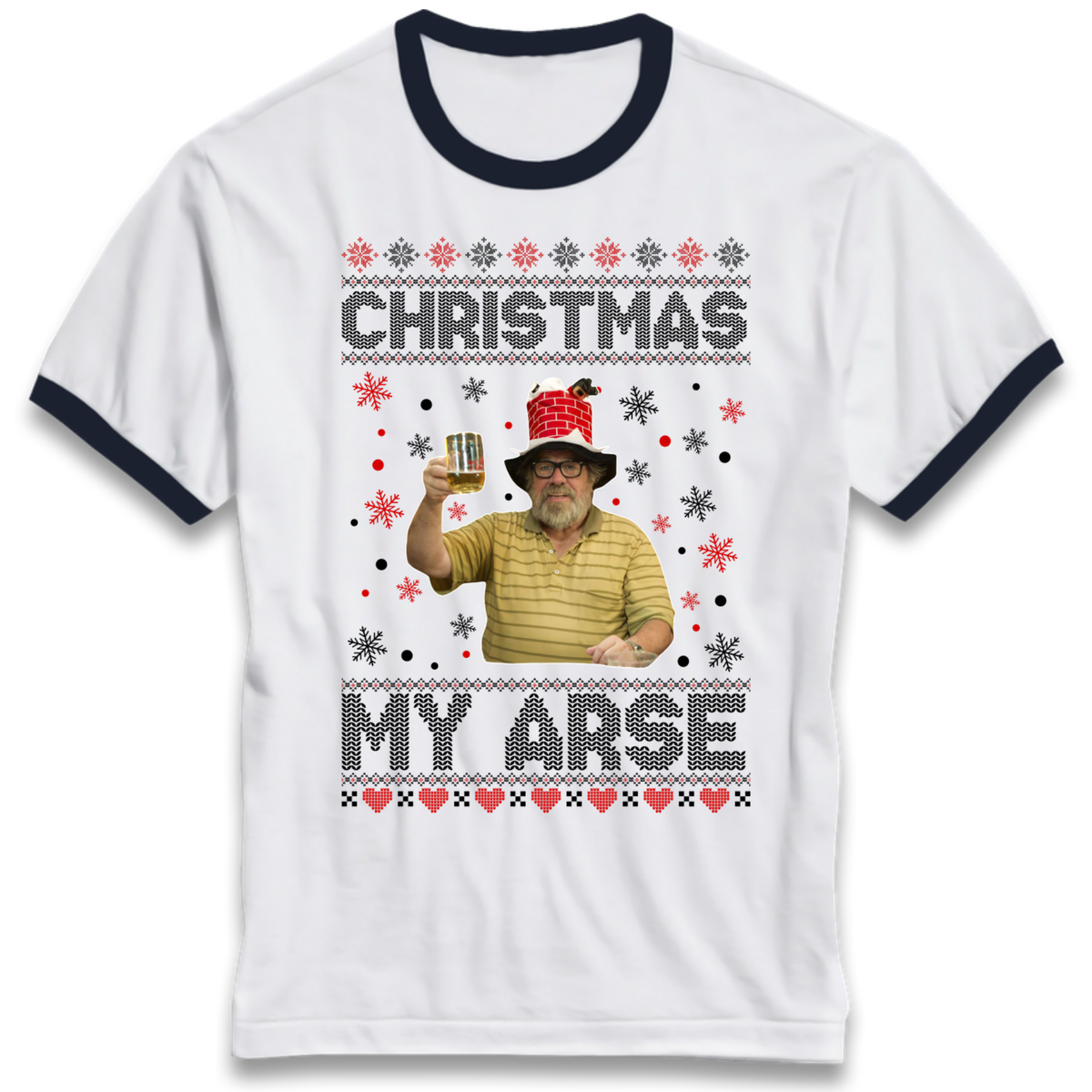 Christmas My Arse Ringer T-Shirt