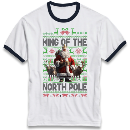 King Santa Christmas Ringer T-Shirt