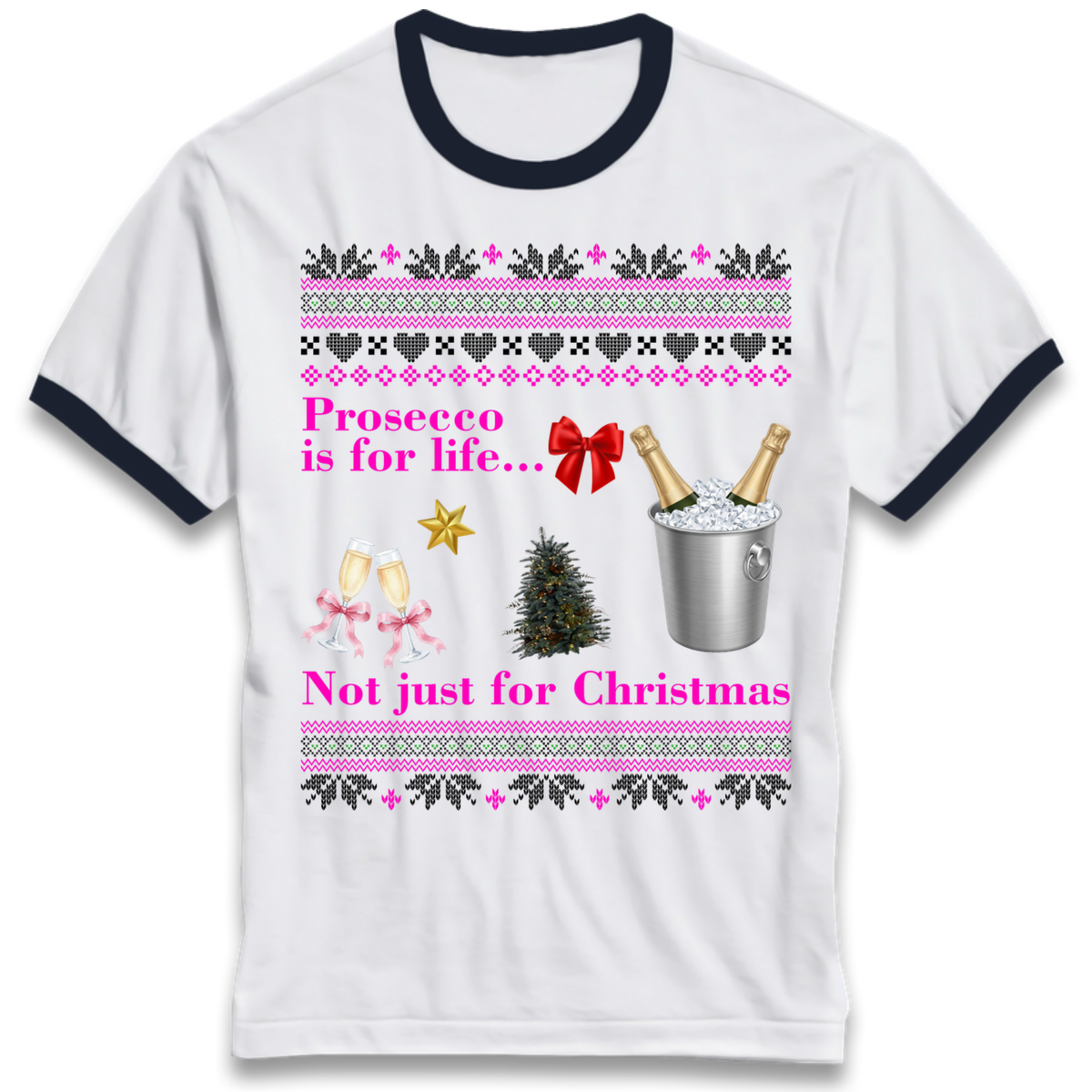 Prosecco Gift Top Ringer T-Shirt