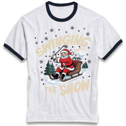 Christmas Golf Ringer T-Shirt