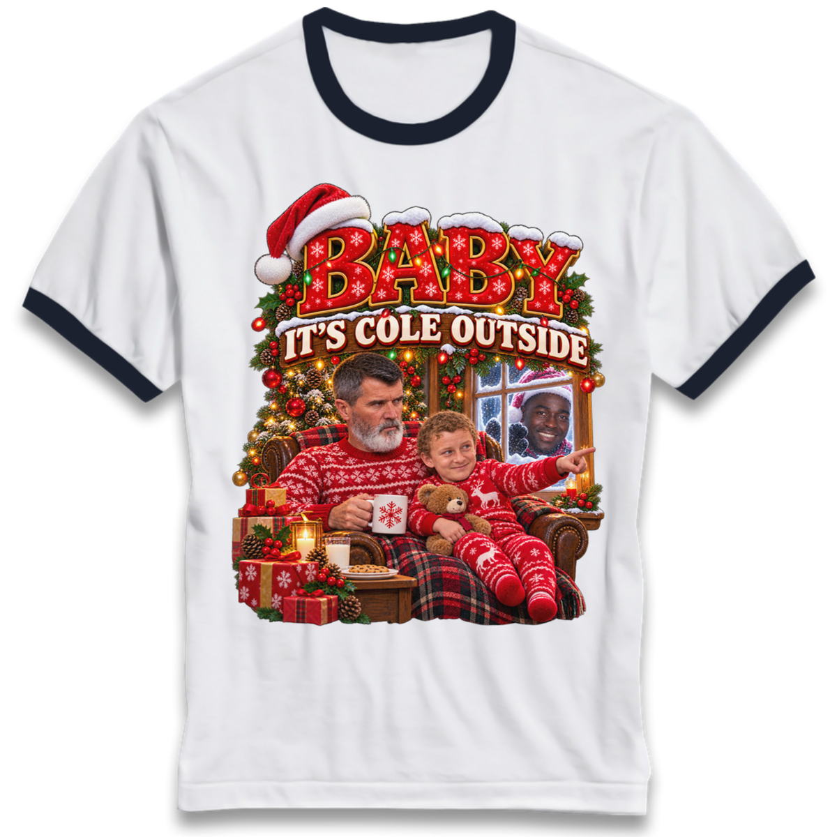 Roy Keane Man Utd Christmas Ringer T-Shirt