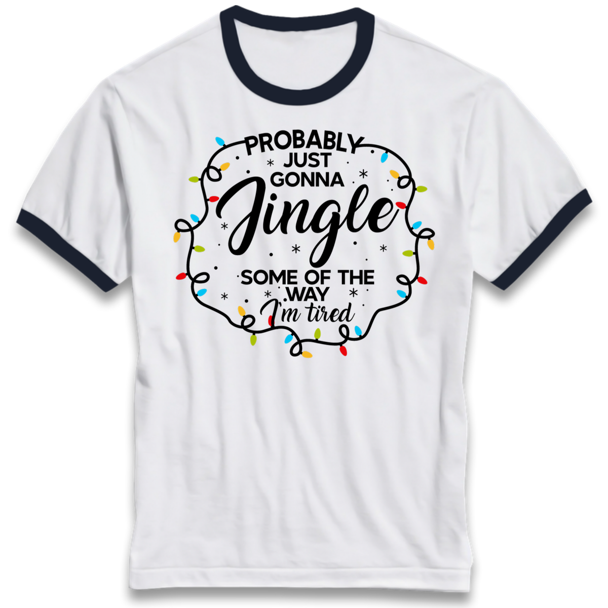 Lazy Festive Outfit Ringer T-Shirt