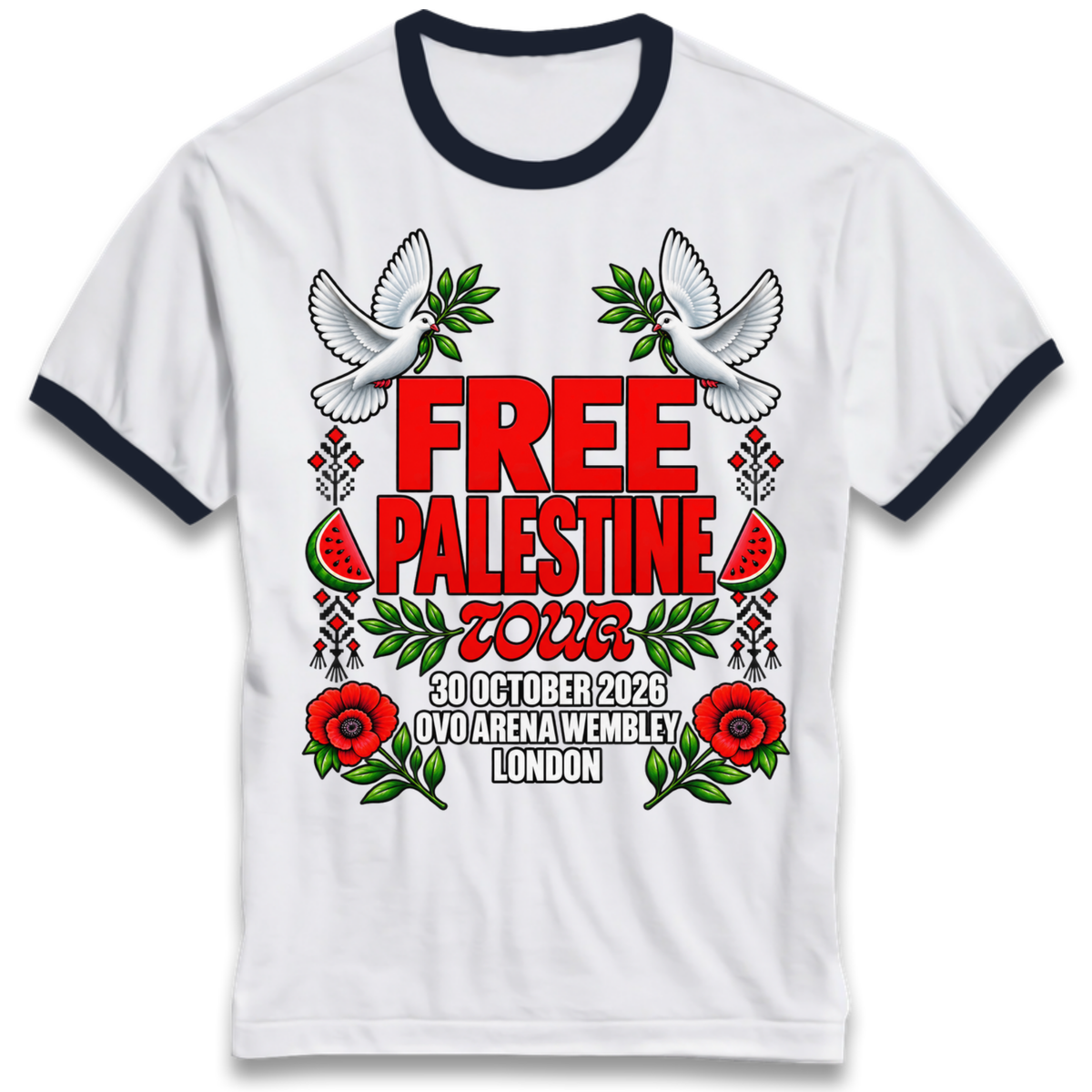 Macklemore and Friends Free Palestine Tour London 2026 Ringer T-Shirt