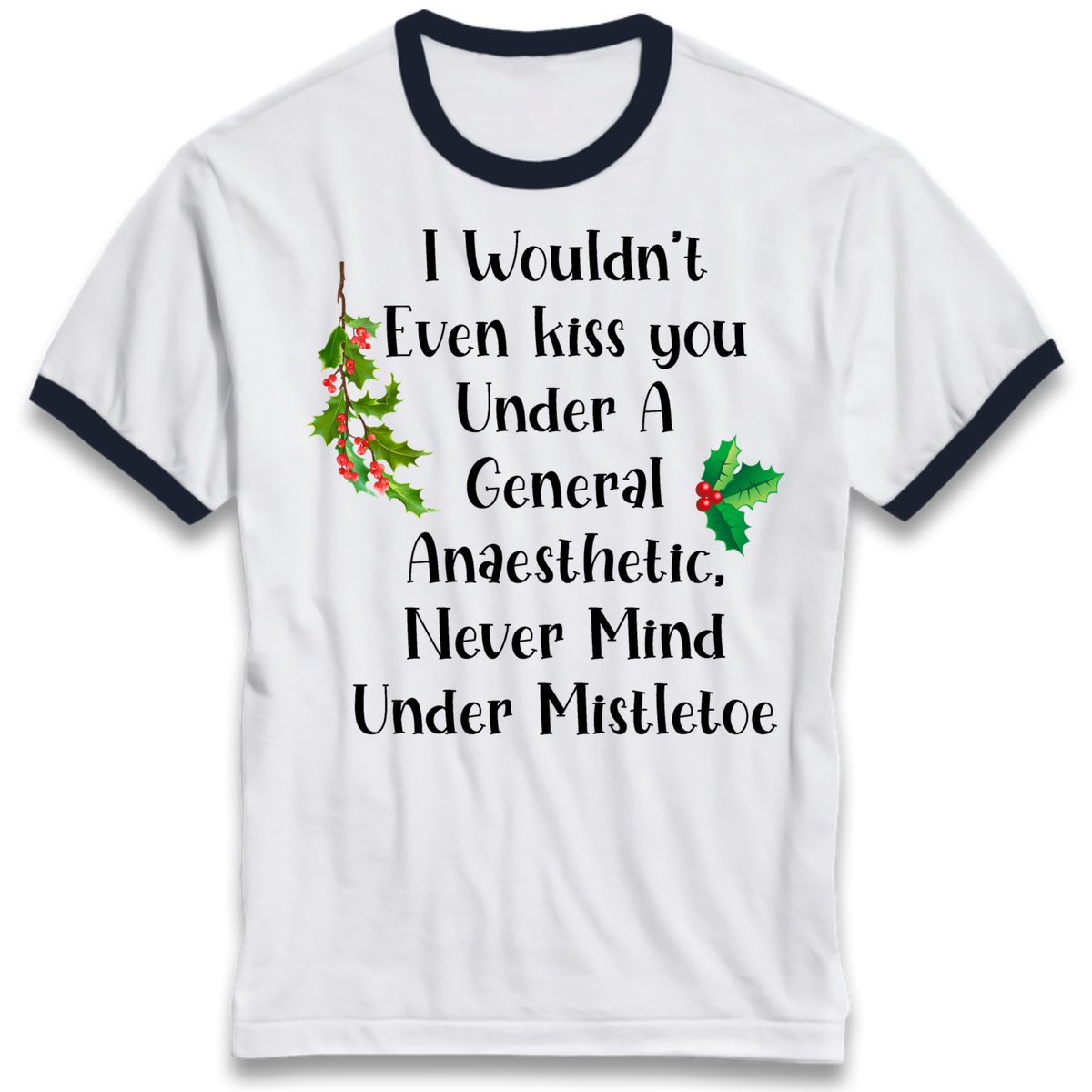 Cheeky Festive Slogan Ringer T-Shirt