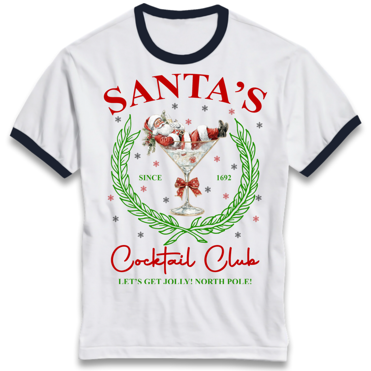 Cocktail Lover Christmas Ringer T-Shirt