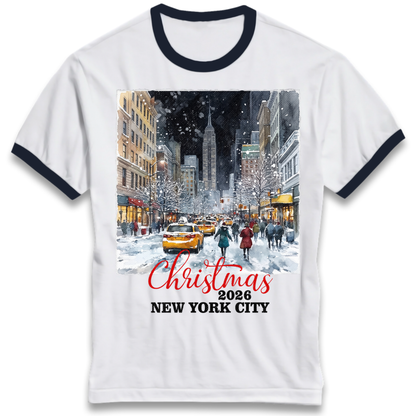 New York Winter Gift Ringer T-Shirt