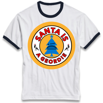 Geordie Santa  Christmas Ringer T-Shirt