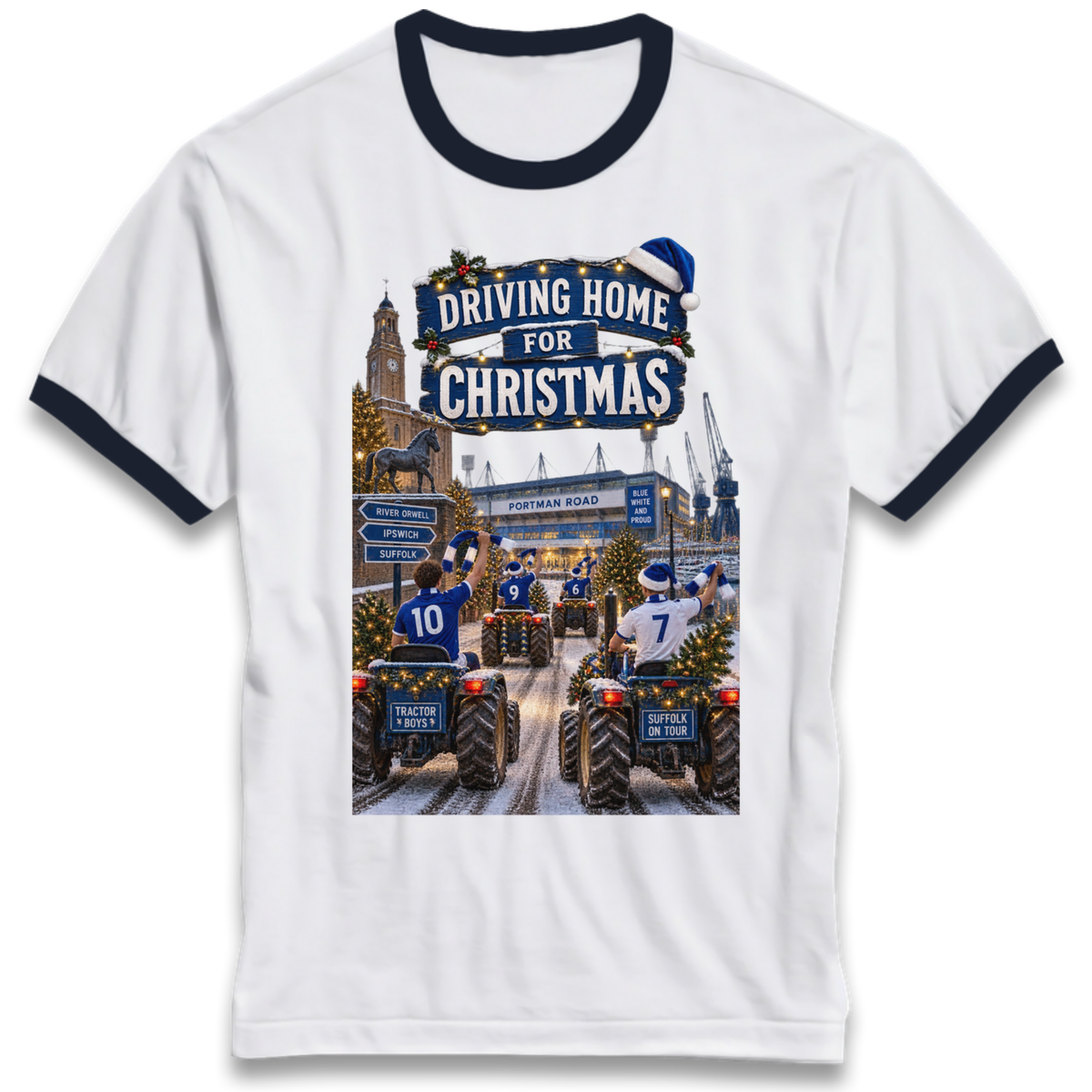 Ipswich Town Christmas Ringer T-Shirt