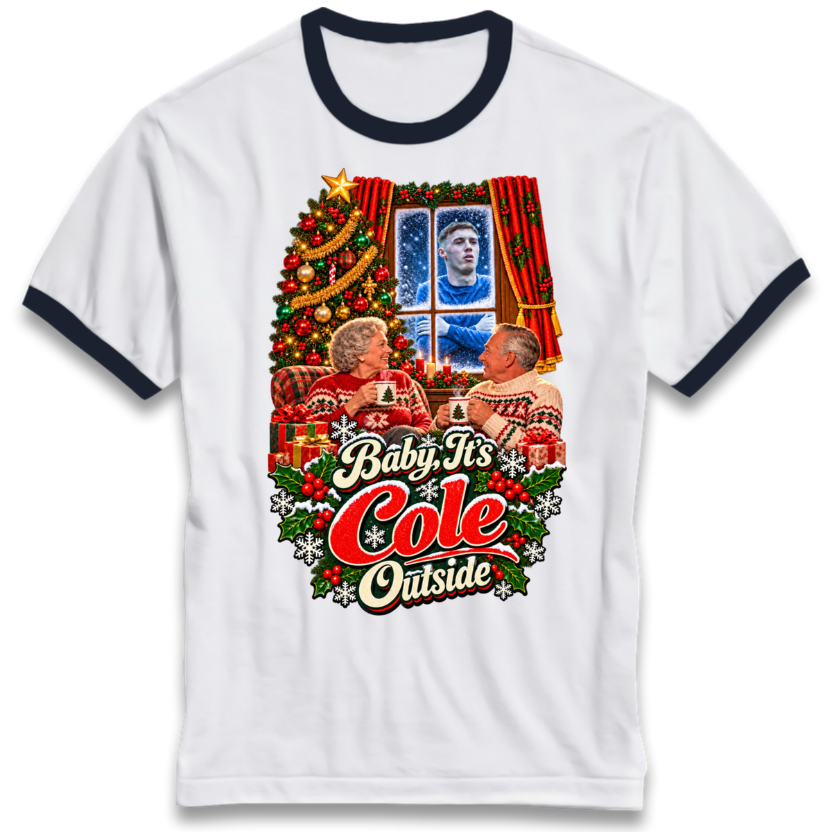 Chelsea Football Christmas Ringer T-Shirt