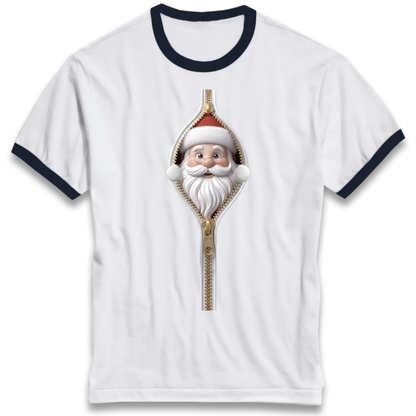 Santa Face Novelty Ringer T-Shirt