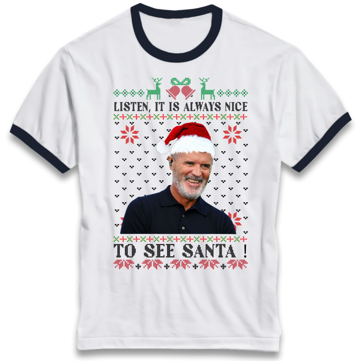Roy Keane Christmas Ringer T-Shirt