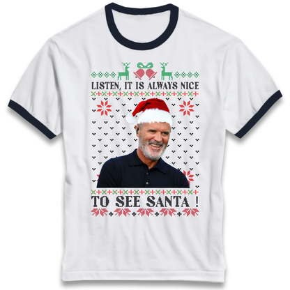 Roy Keane Christmas Ringer T-Shirt