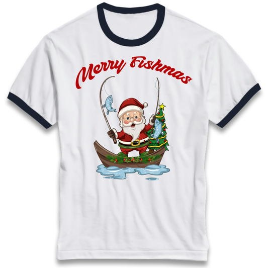 Merry Fishmas Ringer T-Shirt