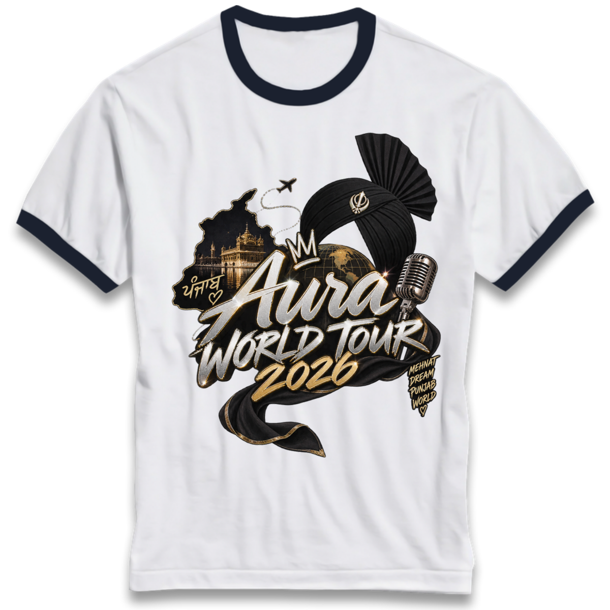 Diljit Dosanjh Aura World Tour 2026 Ringer T-Shirt