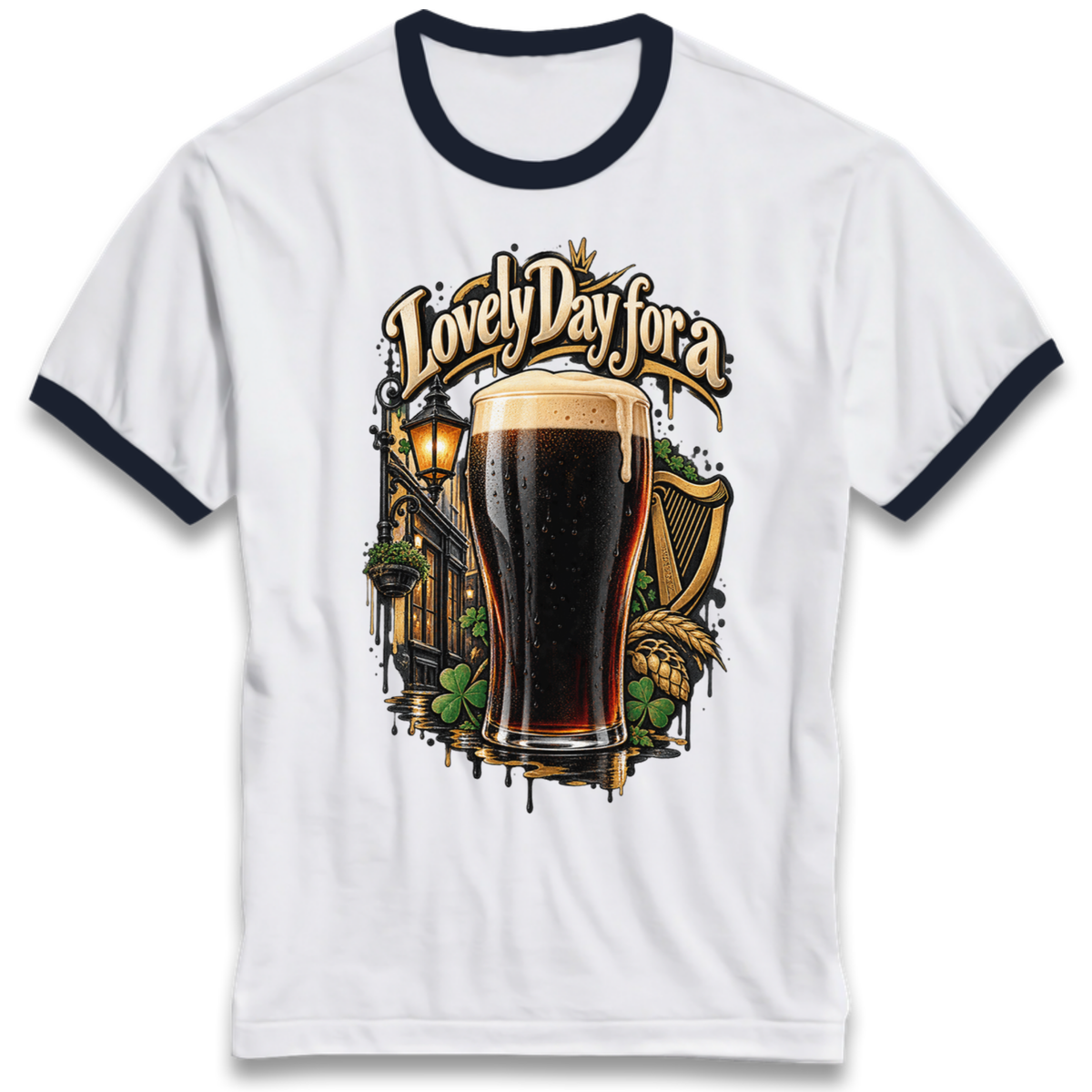 Lovely Day for a Guinness Ringer T-Shirt
