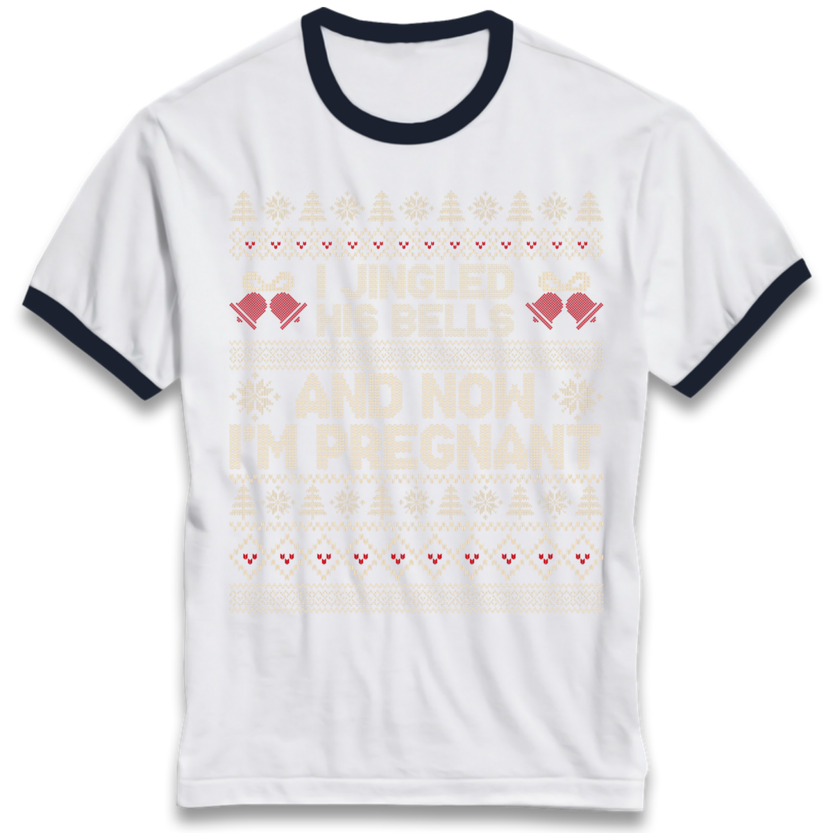 Pregnant At Christmas Ringer T-Shirt