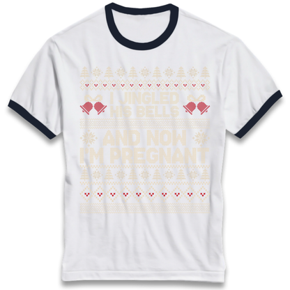 Pregnant At Christmas Ringer T-Shirt