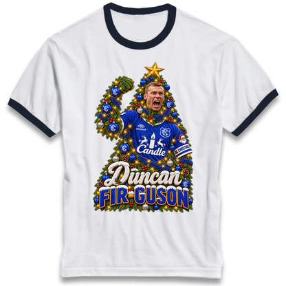 Duncan Ferguson Everton Christmas Ringer T-Shirt