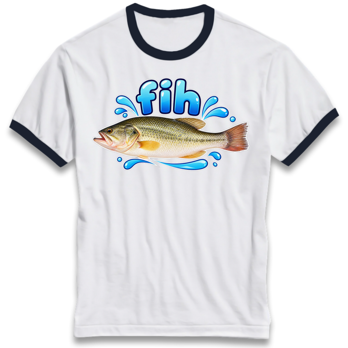 Fih Funny Bass Fish Ringer T-Shirt