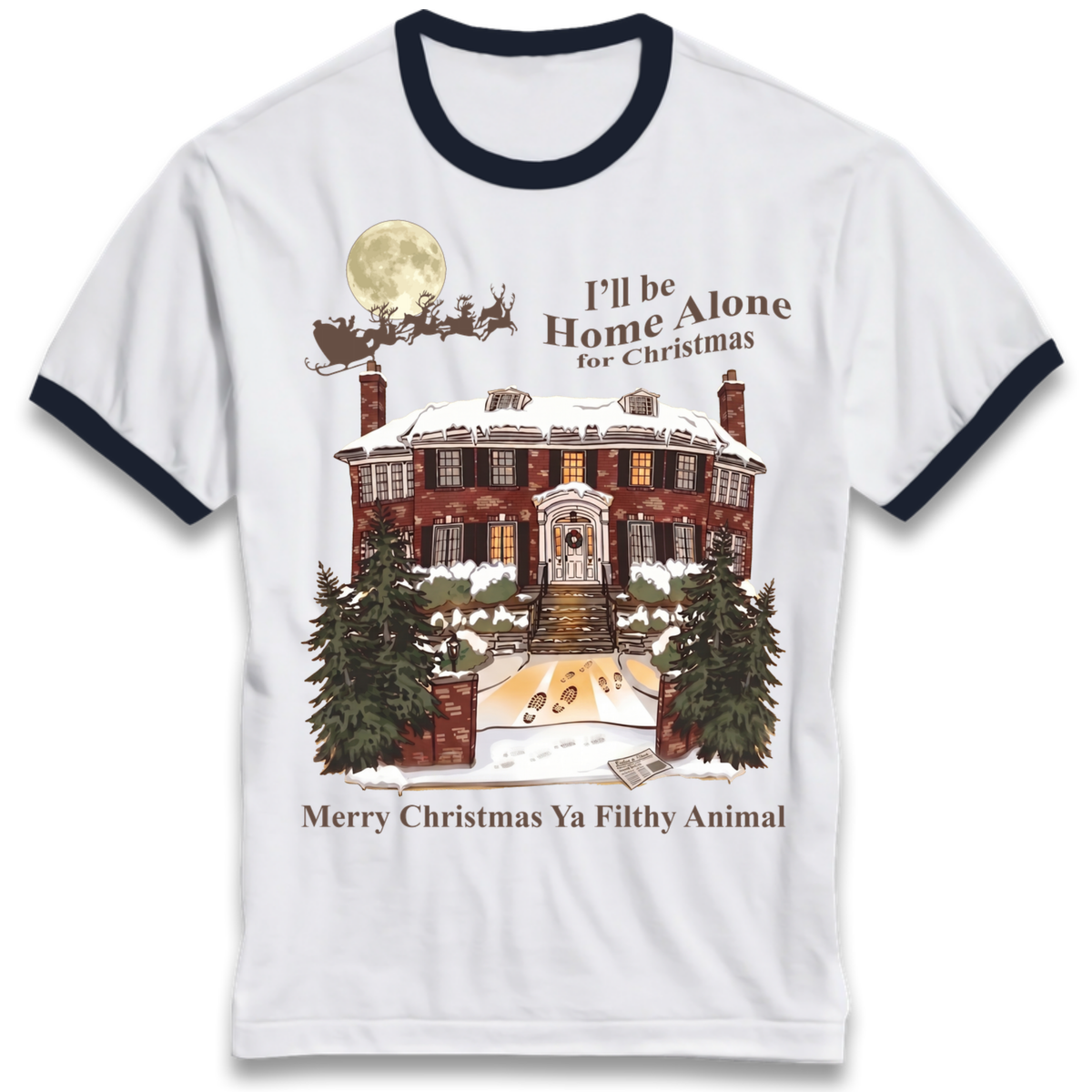 Home Alone Festive Christmas Ringer T-Shirt