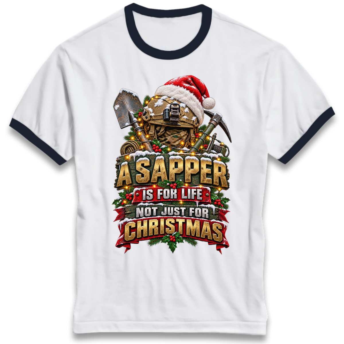 Royal Engineers Sappers Christmas Ringer T-Shirt